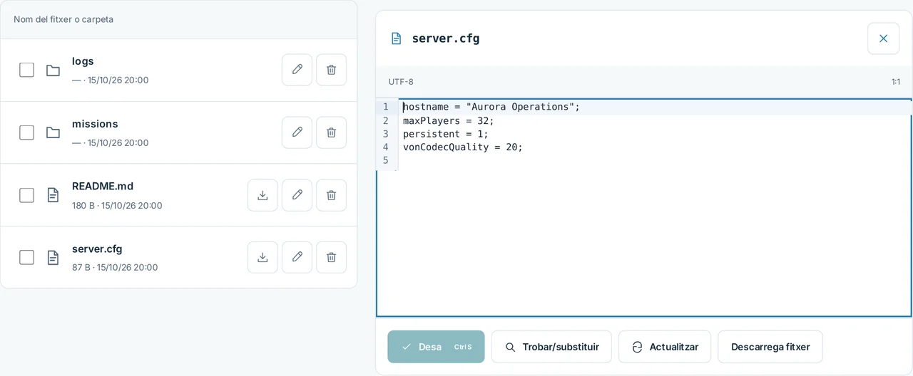 CubixServ · Fitxers