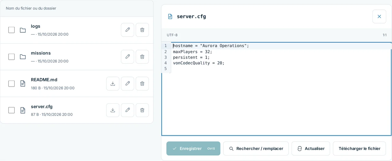 CubixServ · Fichiers