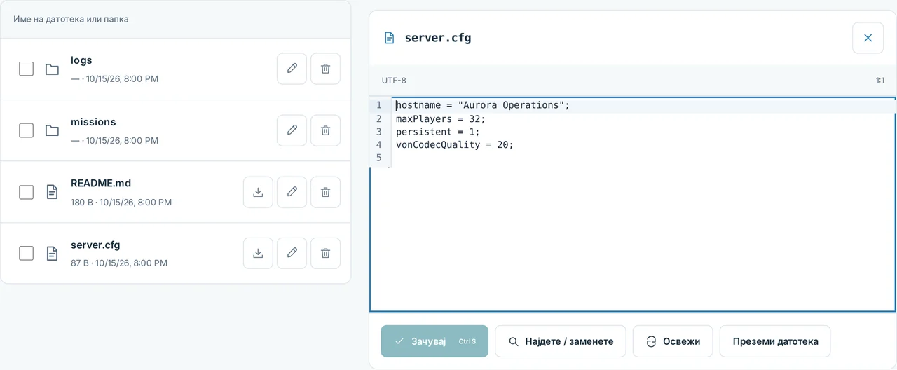 CubixServ · Фајлови