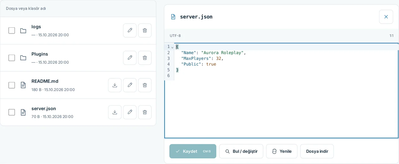 CubixServ · Dosyalar