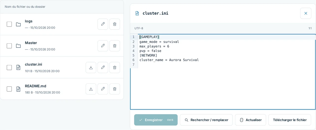 CubixServ · Fichiers