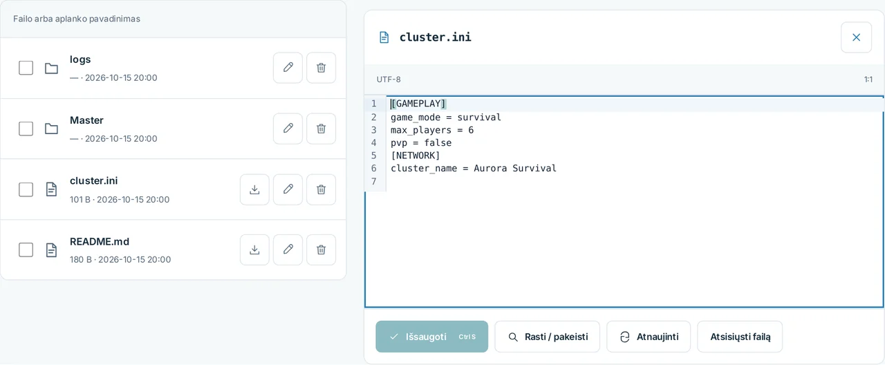 CubixServ · Failai
