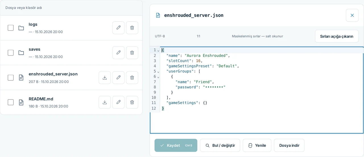 CubixServ · Dosyalar