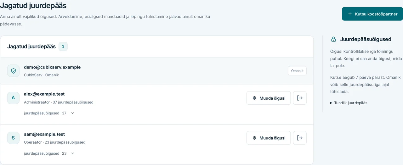 CubixServ · Jagatud juurdepääs