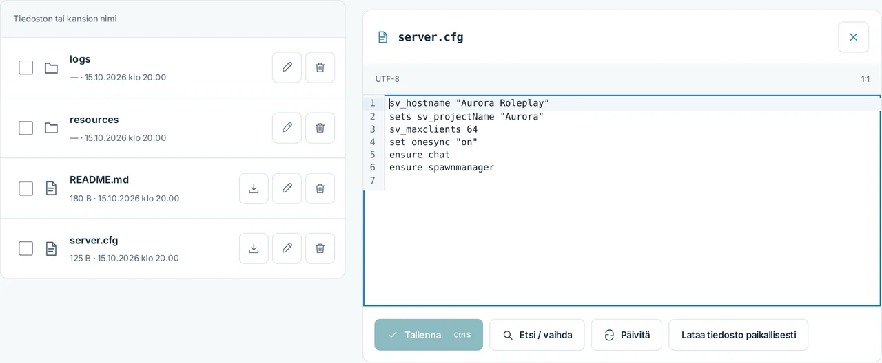 CubixServ · Tiedostot