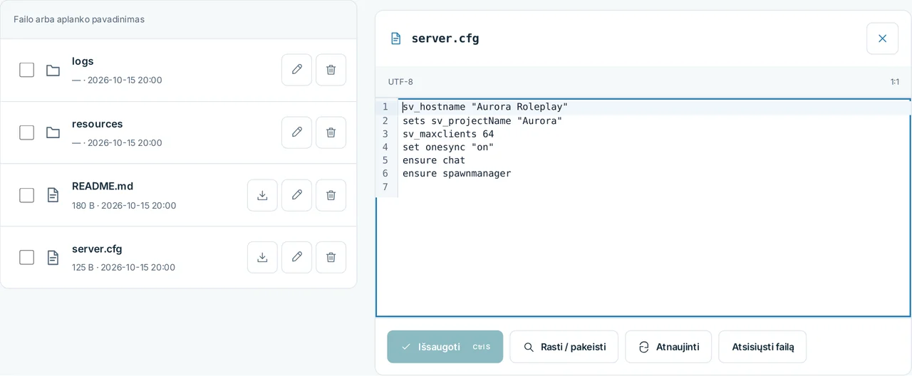 CubixServ · Failai