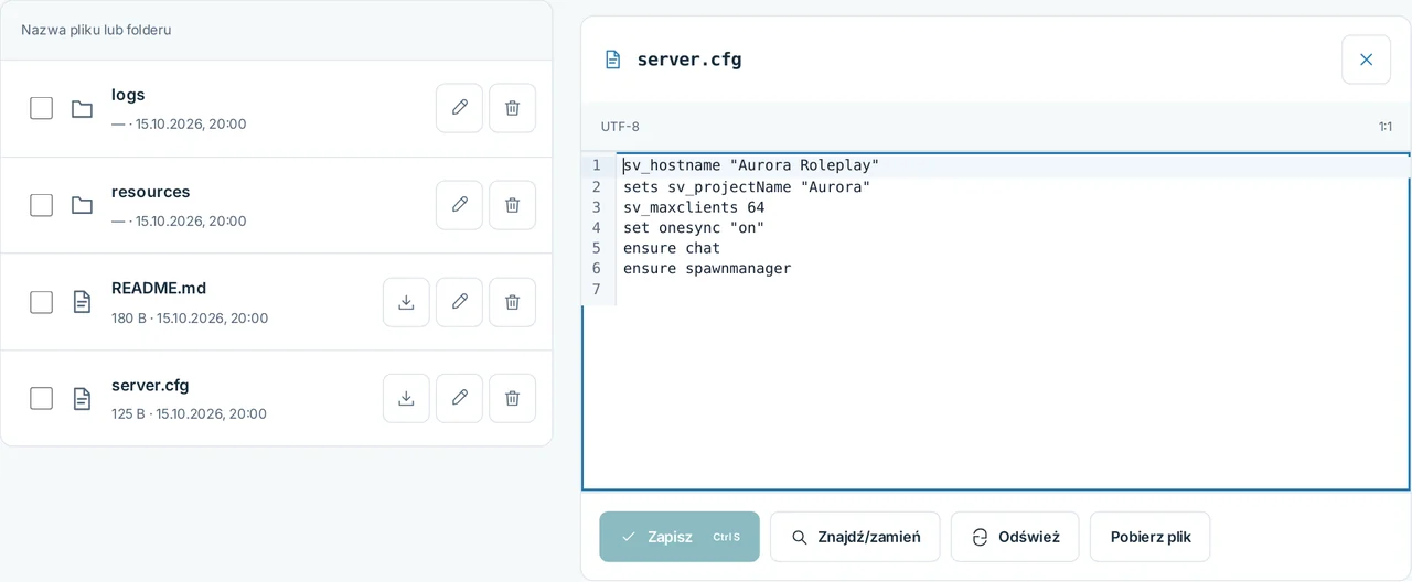 CubixServ · Pliki