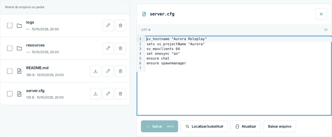 CubixServ · Arquivos