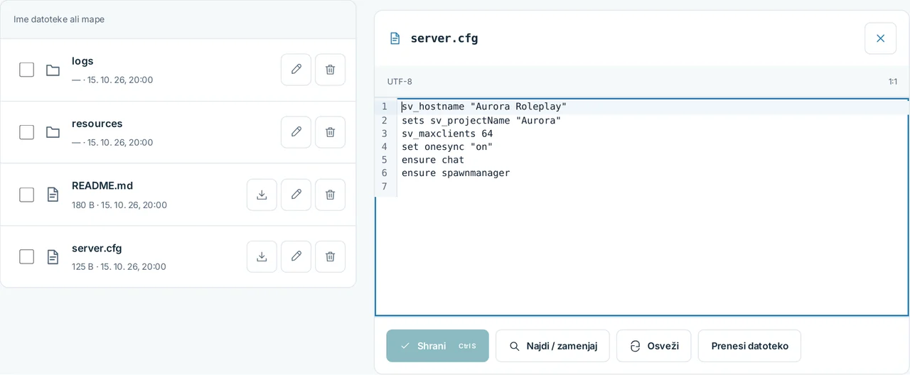 CubixServ · Datoteke