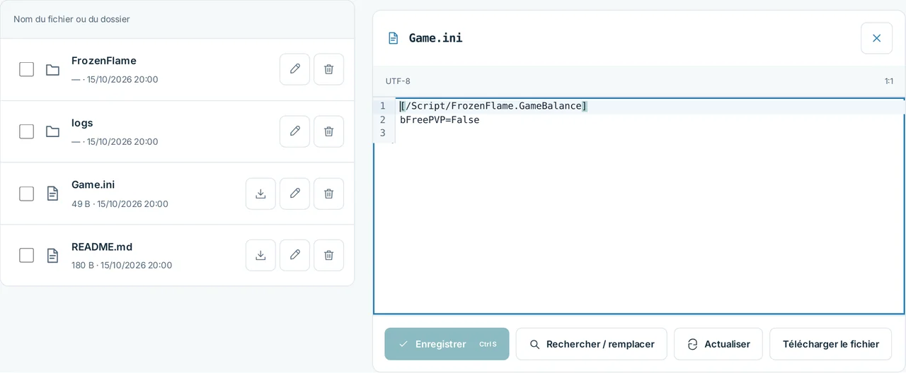 CubixServ · Fichiers