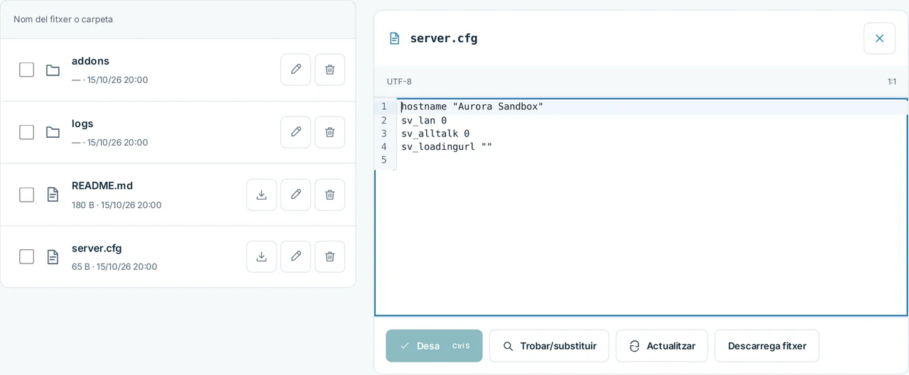 CubixServ · Fitxers