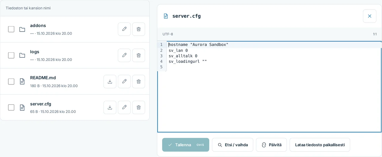 CubixServ · Tiedostot