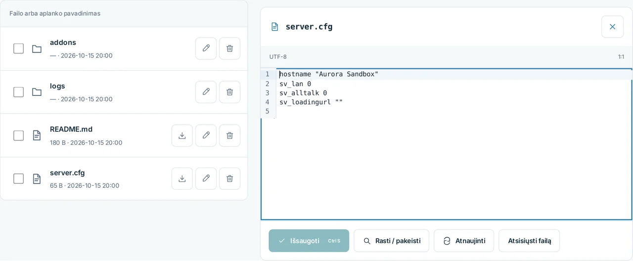 CubixServ · Failai