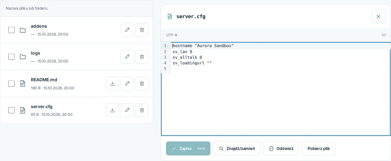 CubixServ · Pliki