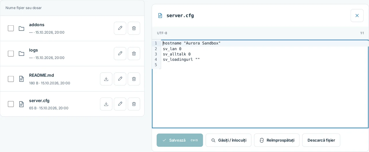 CubixServ · Fișiere