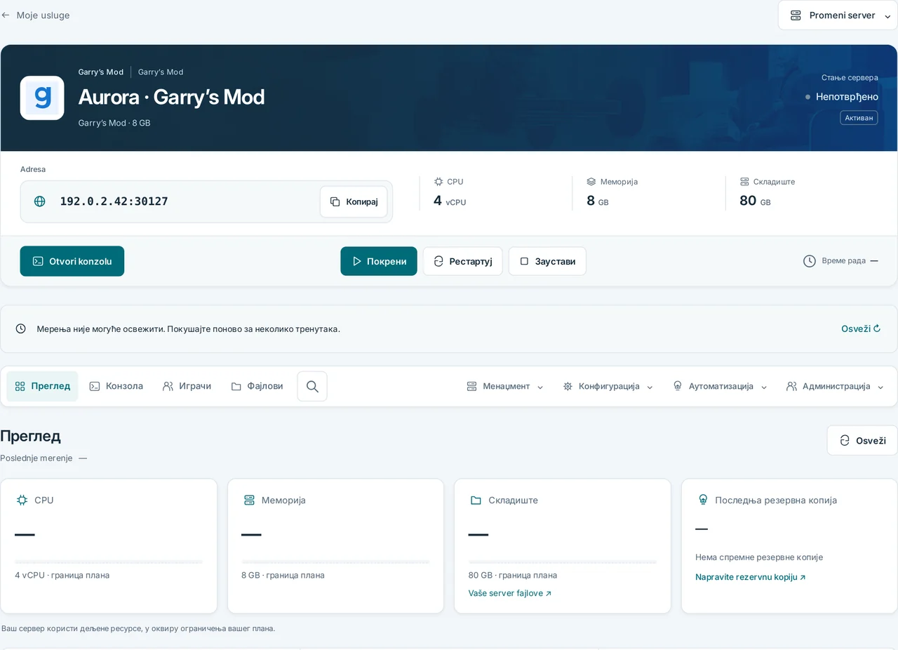 CubixServ · Преглед