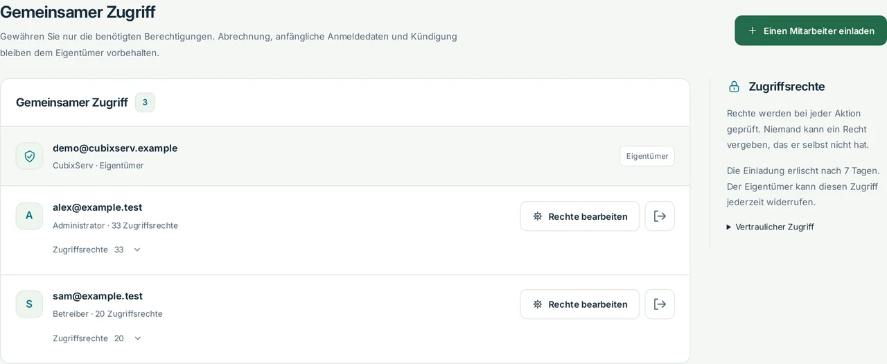 CubixServ · Gemeinsamer Zugriff