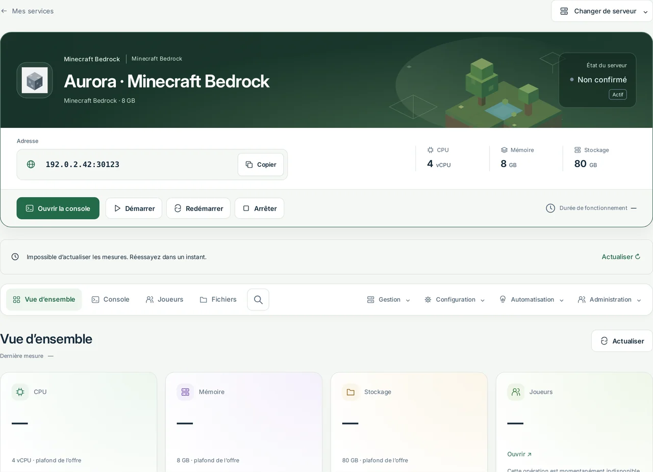 CubixServ · Vue d’ensemble
