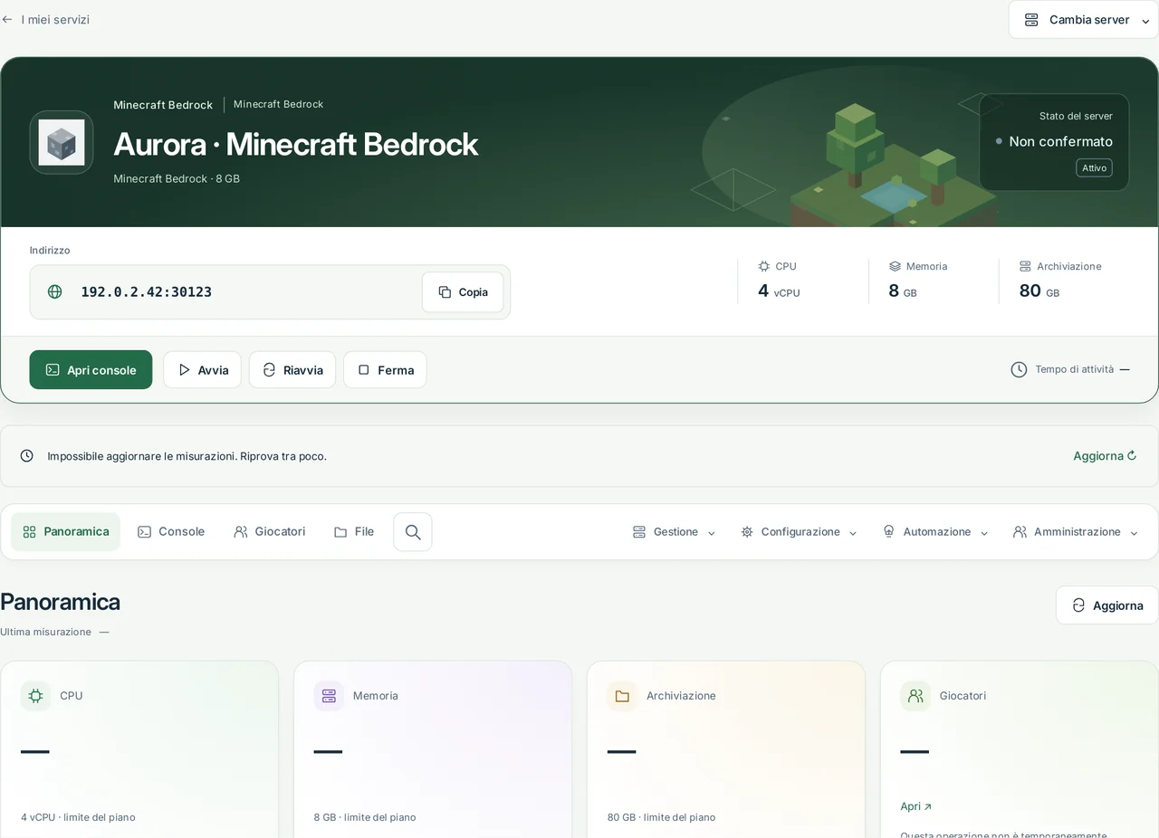 CubixServ · Panoramica