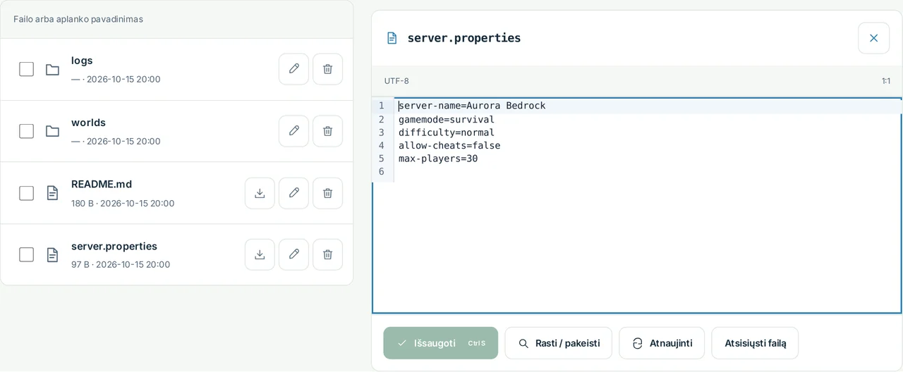 CubixServ · Failai