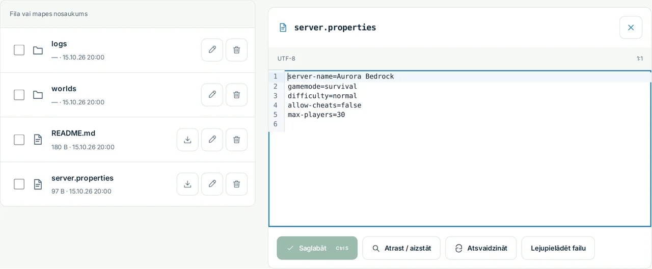 CubixServ · Faili