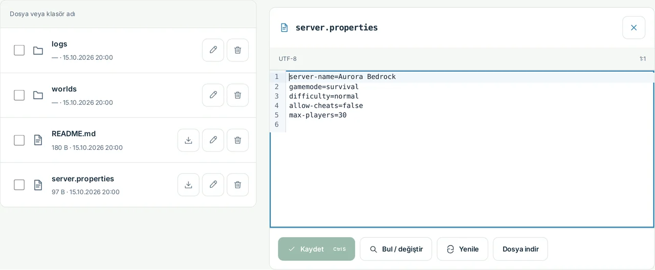 CubixServ · Dosyalar
