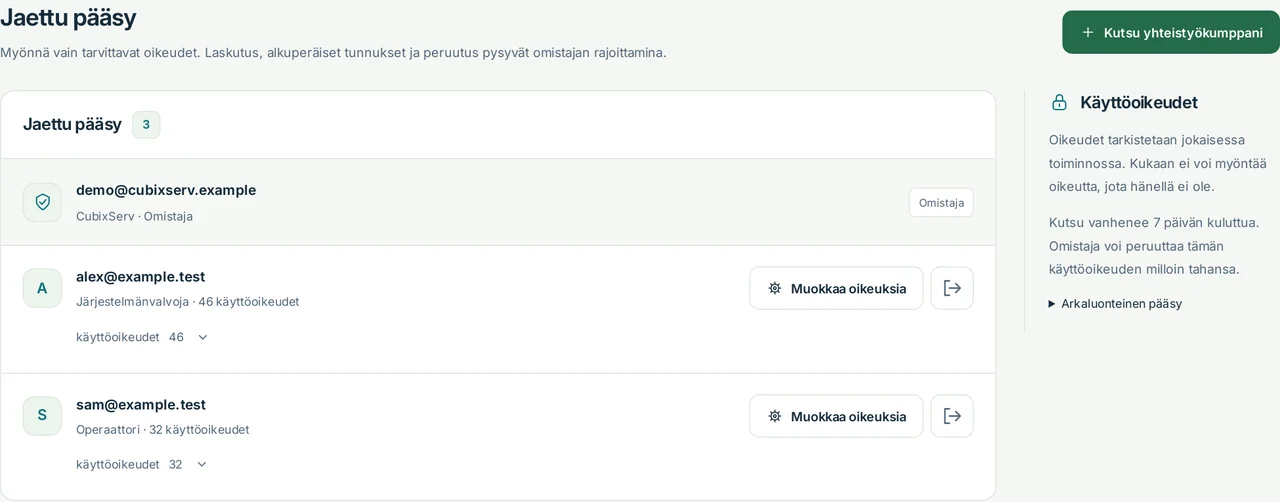 CubixServ · Jaettu pääsy