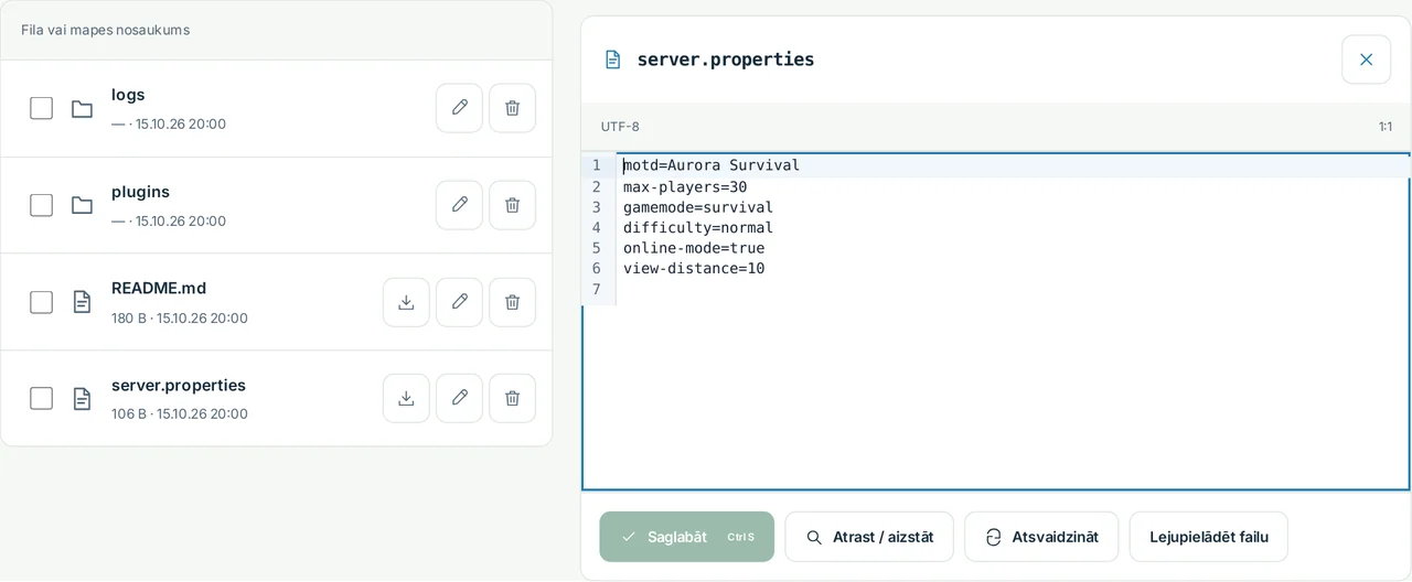 CubixServ · Faili