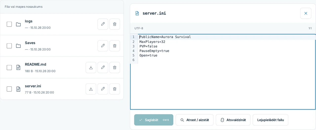 CubixServ · Faili