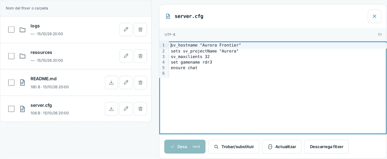 CubixServ · Fitxers
