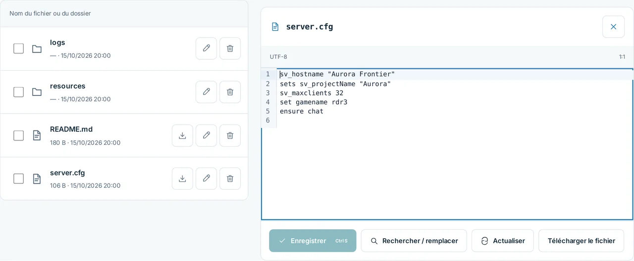 CubixServ · Fichiers