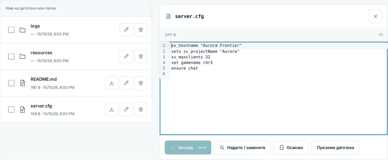 CubixServ · Фајлови
