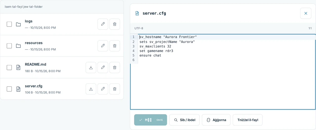 CubixServ · Fajls