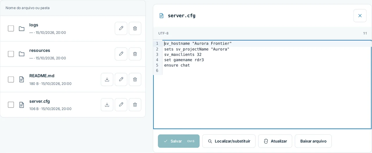 CubixServ · Arquivos