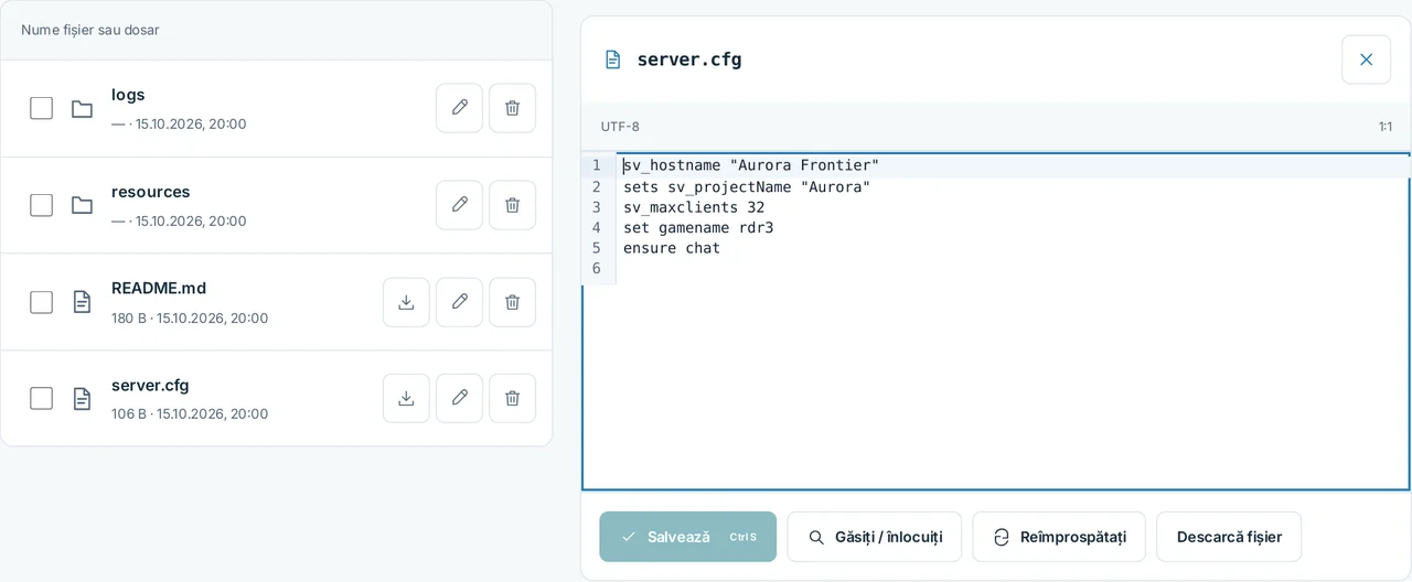 CubixServ · Fișiere