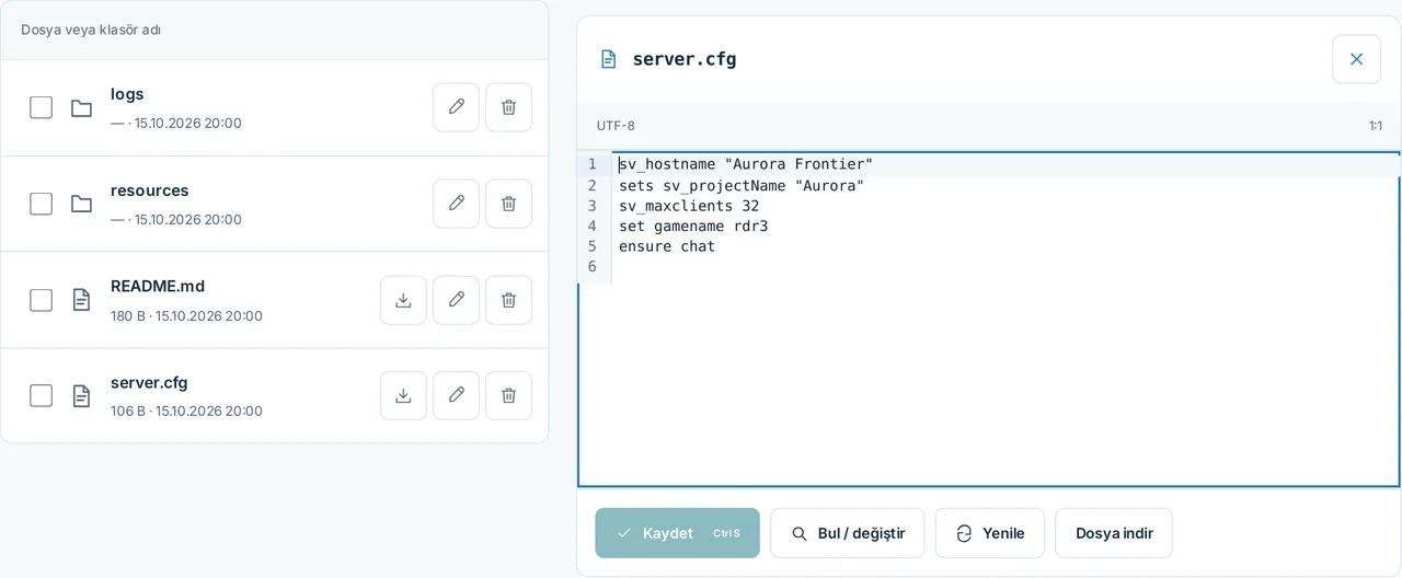 CubixServ · Dosyalar