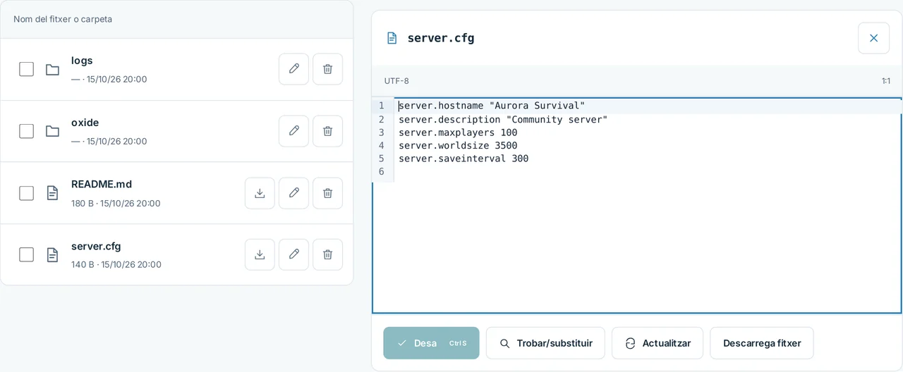 CubixServ · Fitxers
