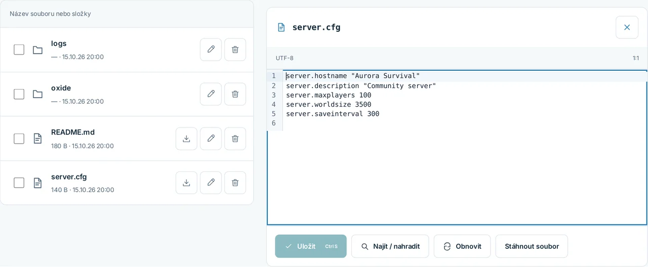 CubixServ · Soubory