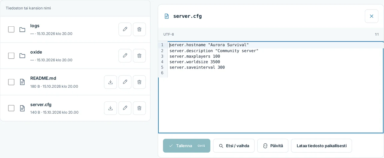 CubixServ · Tiedostot