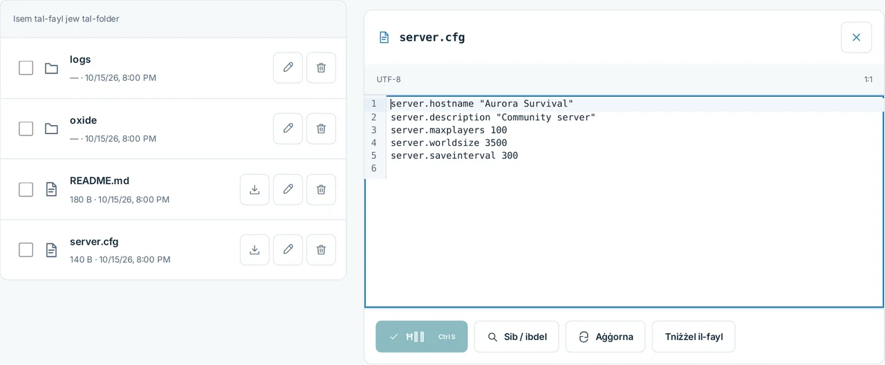 CubixServ · Fajls