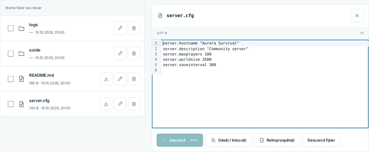 CubixServ · Fișiere