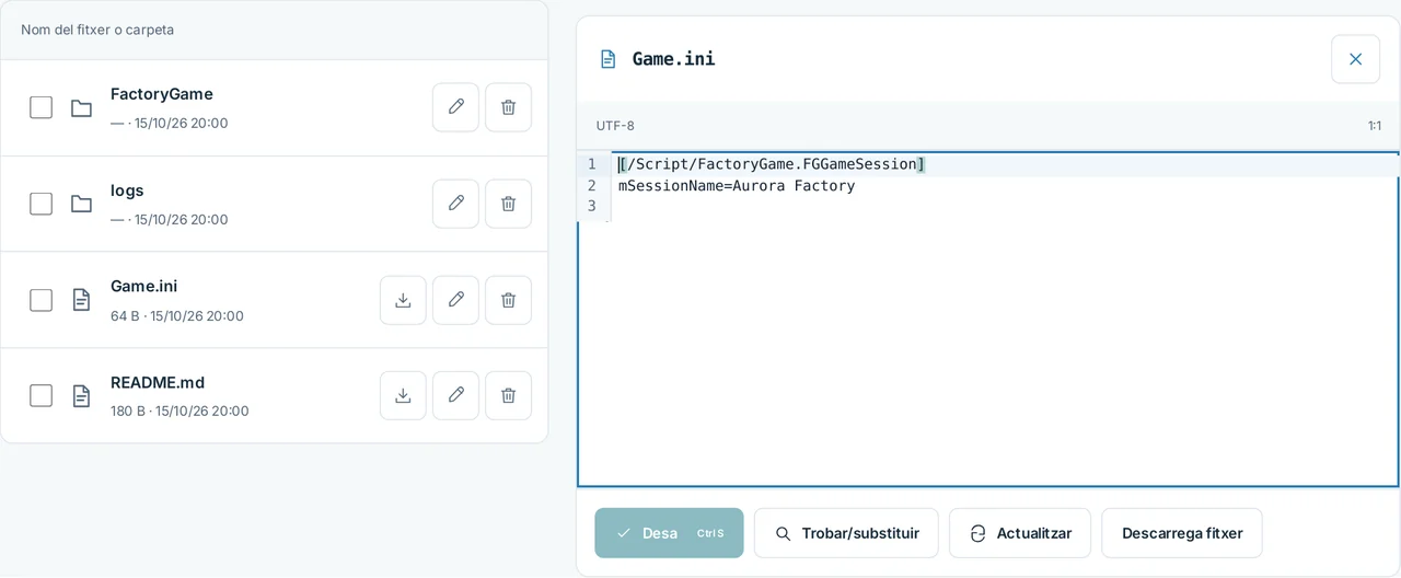CubixServ · Fitxers
