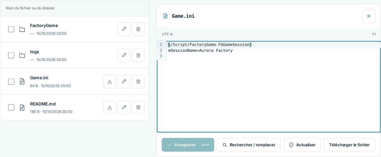 CubixServ · Fichiers
