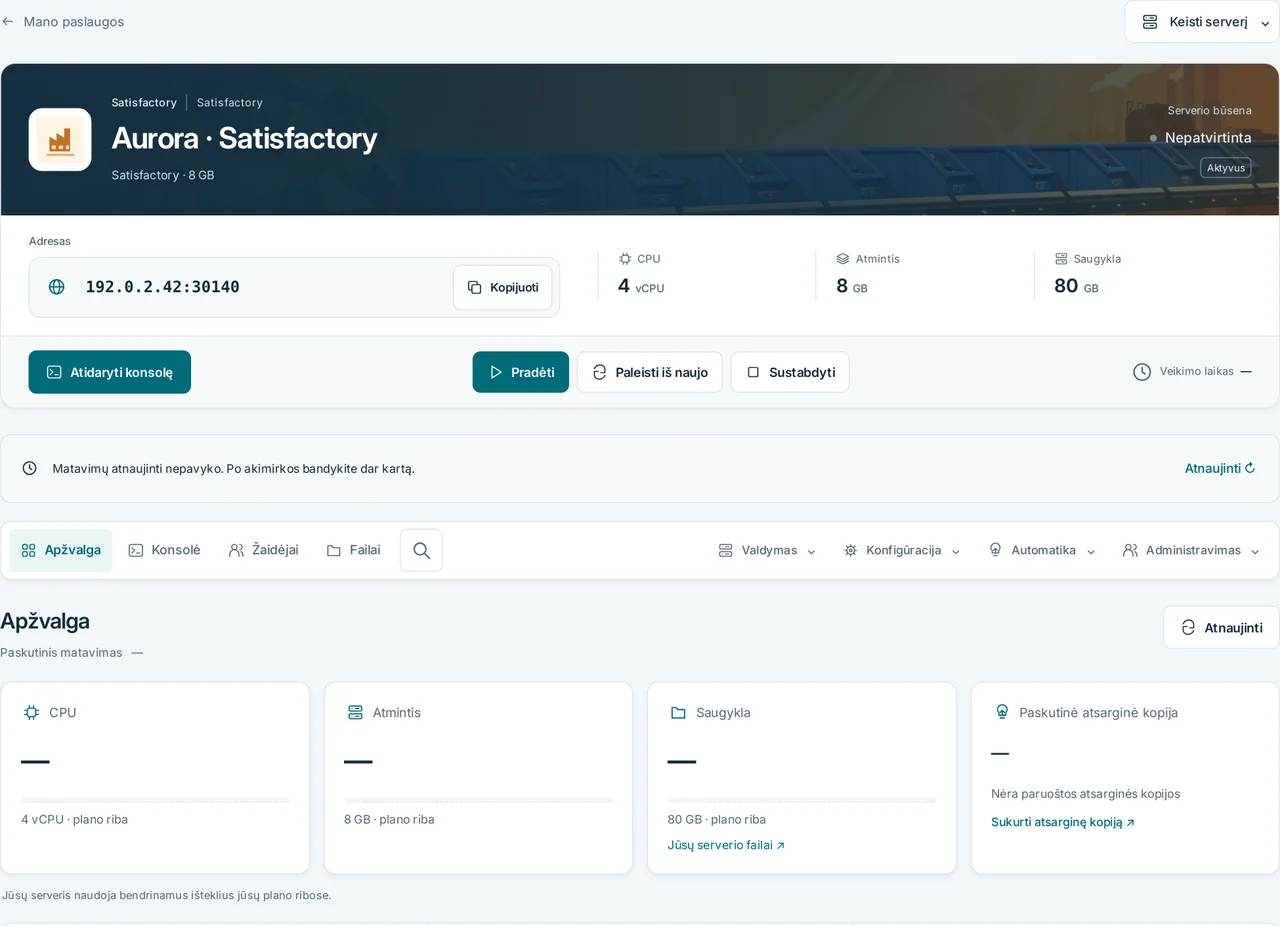 CubixServ · Apžvalga