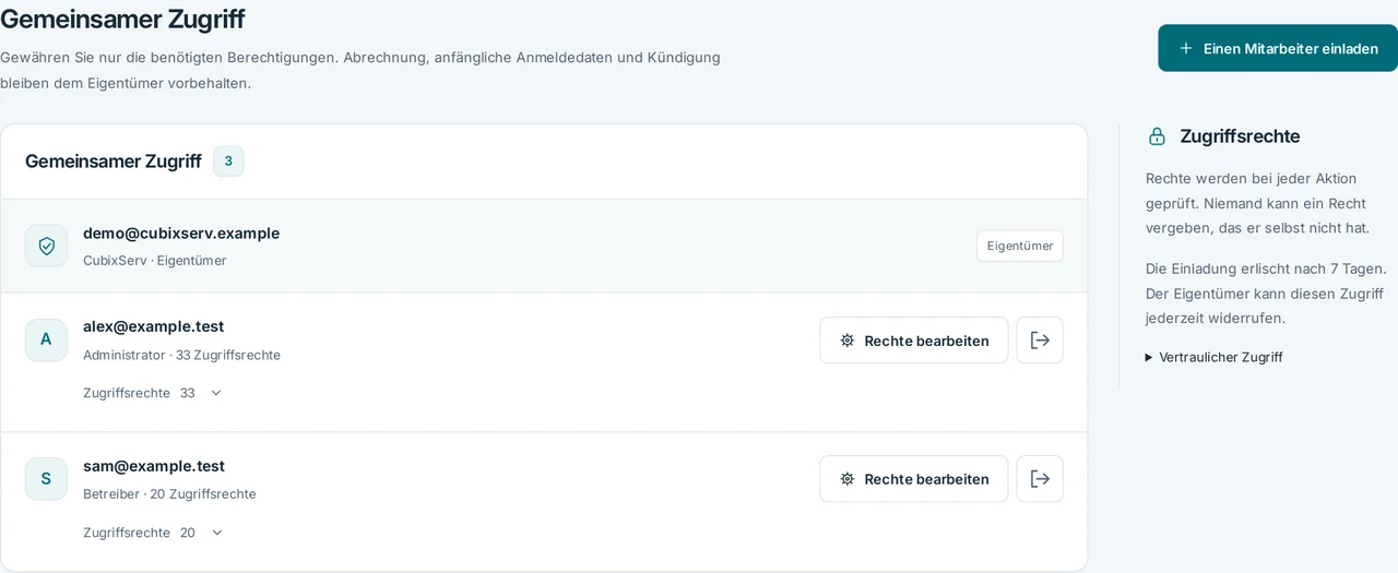 CubixServ · Gemeinsamer Zugriff