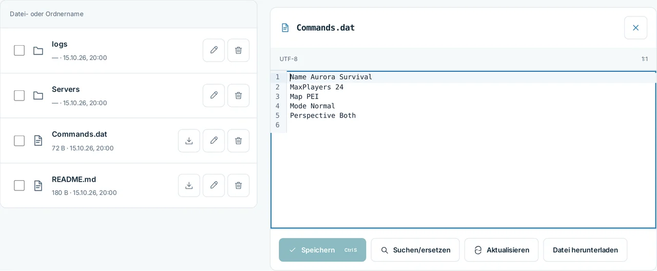 CubixServ · Dateien