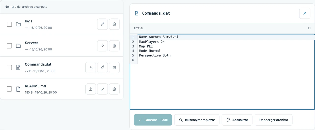 CubixServ · Archivos