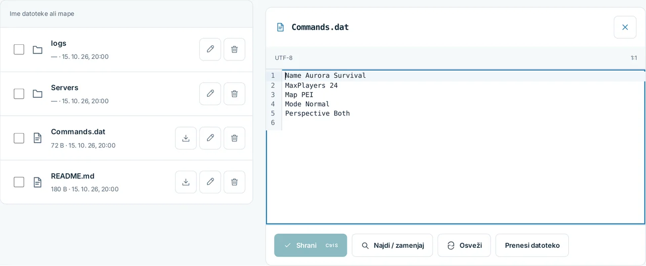 CubixServ · Datoteke