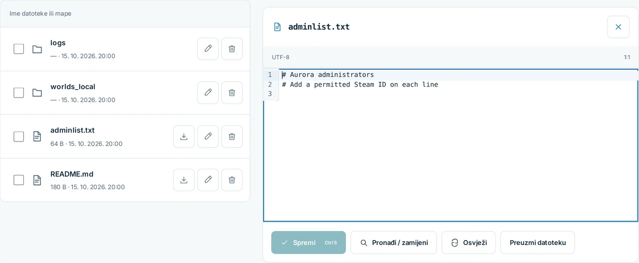 CubixServ · Datoteke