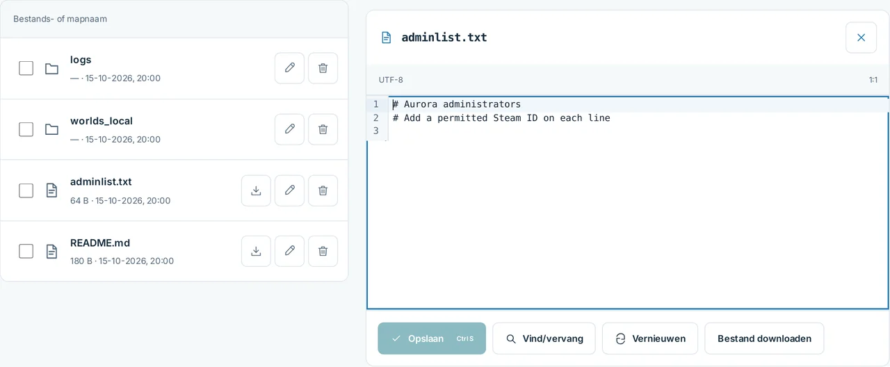CubixServ · Bestanden